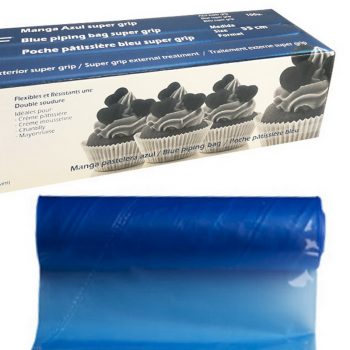 Cajas de 100 Mangas super grip  adherente  azul de 55 cm en rollo