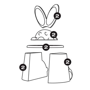 Kit Magic Bunny - kit para hacer 2 conejos con sombrero