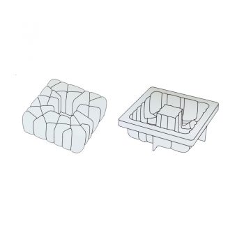 3D Molde para tarta Square 150x150x h 55mm en caja Pavoni